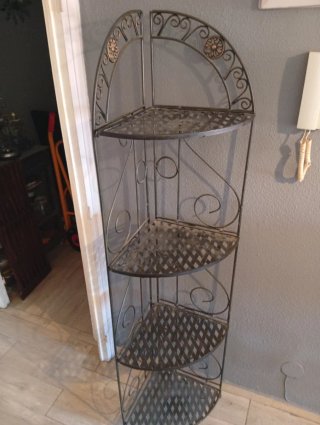 Mueble estantería forja de rincón