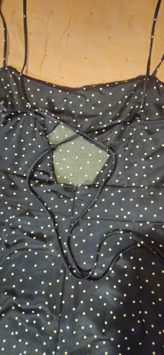 Vestido largo lunares negro y blanco