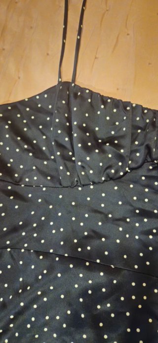 Vestido largo lunares negro y blanco