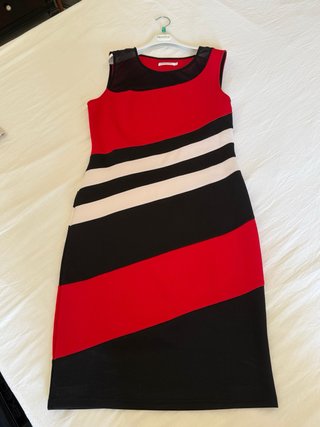 Vestito elegante EMMANOEL rosso/nero taglia M