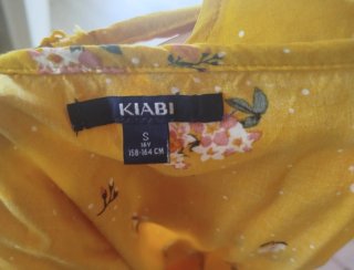 Maglietta Kiabi Gialla Fantasia Floreale Taglia S