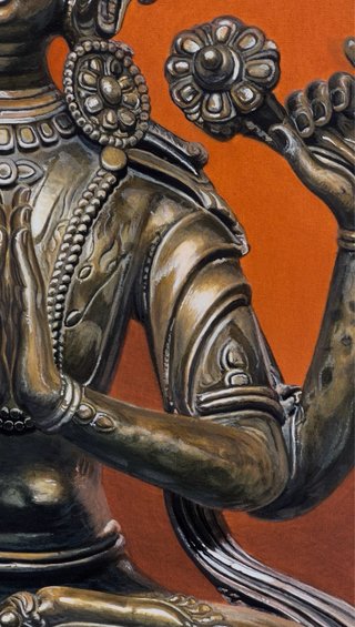 🇪🇸Bodhisattva Dorado Pintado a Mano