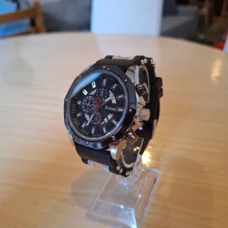 Reloj Rclock Caballero Negro y Plateado