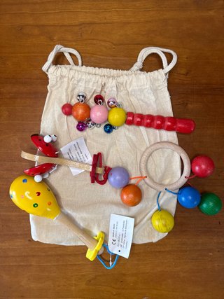 Set Sonajeros Madera Montessori Bebé Educativo