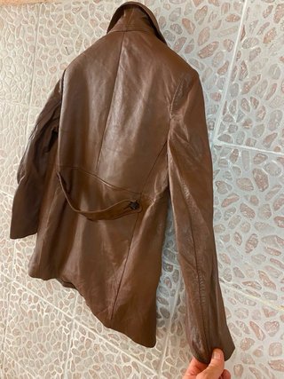 Giacca doppiopetto in vera pelle morbida vintage