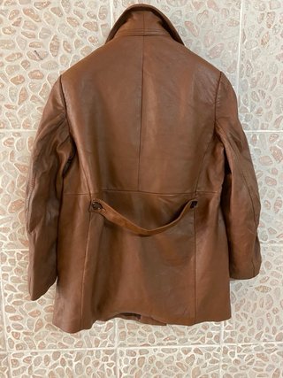 Giacca doppiopetto in vera pelle morbida vintage