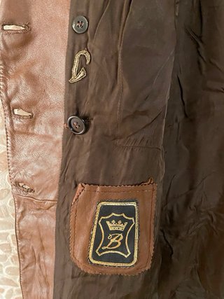Giacca doppiopetto in vera pelle morbida vintage