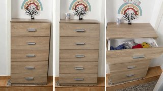 Cómoda 5 Cajones Madera