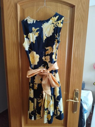 Vestido fiesta azul y amarillo
