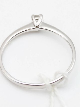 Anello in Oro 18k Bianco con Diamante Centrale