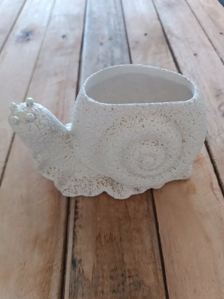 MACETERO PORTALAPICES CARACOL PORCELANA VINTAGE