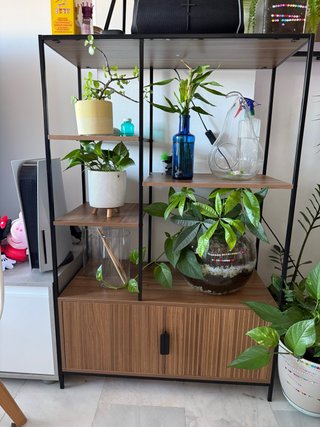 Estantería Mueble Negro y Madera