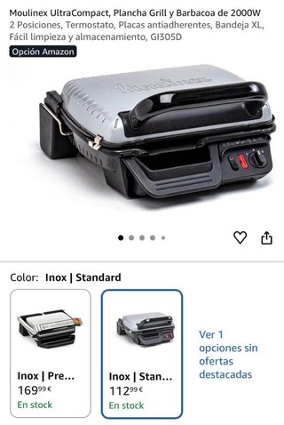 Parrilla Eléctrica Moulinex Ultracompact Grill