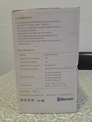 Cerradura DL30B Bluetooth Proximidad Táctil