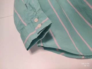 Camisa Promod rayas verde y rosa