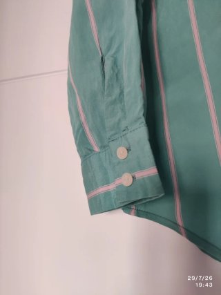 Camisa Promod rayas verde y rosa