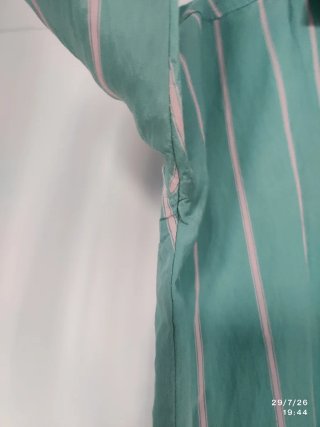 Camisa Promod rayas verde y rosa