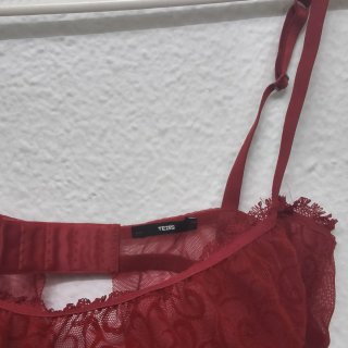 Picardías de encaje burdeos talla M