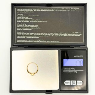 Anillo Solitario Oro 18K, 1.78gr, T-12