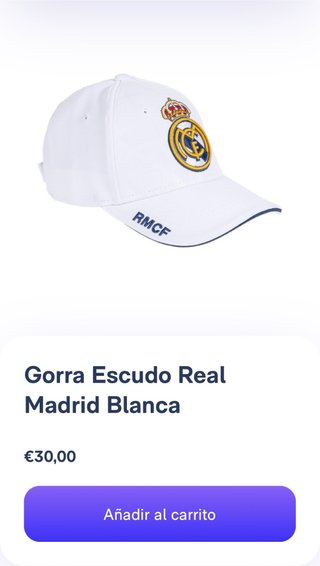 Gorra oficial del Real Madrid con escudo