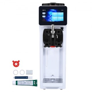 Máquina de Helados Comercial, Rendimiento de 10L/H, Fabricante de Helados Suaves de Sabor Único de Encimera de 900W, Tolva de 4L Cilindro de 1.6L, Pantalla Táctil Auto Limpieza Pre-enfriamiento, p...