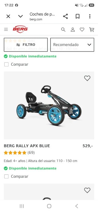 Kart a pedales BERG Rally APX Azul