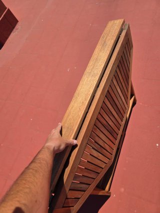 Mesa de teca octogonal exterior