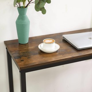 Mesa de Bar Rectangular Estrecha, Mesa de Cocina, Mesa de Comedor Alta, Estructura Robusta de Metal, 100 X 40 X 90 Cm, Fácil de Montar, Marrón Vintage y Negro LBT10X