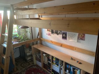 Estructura cama alta madera litera
