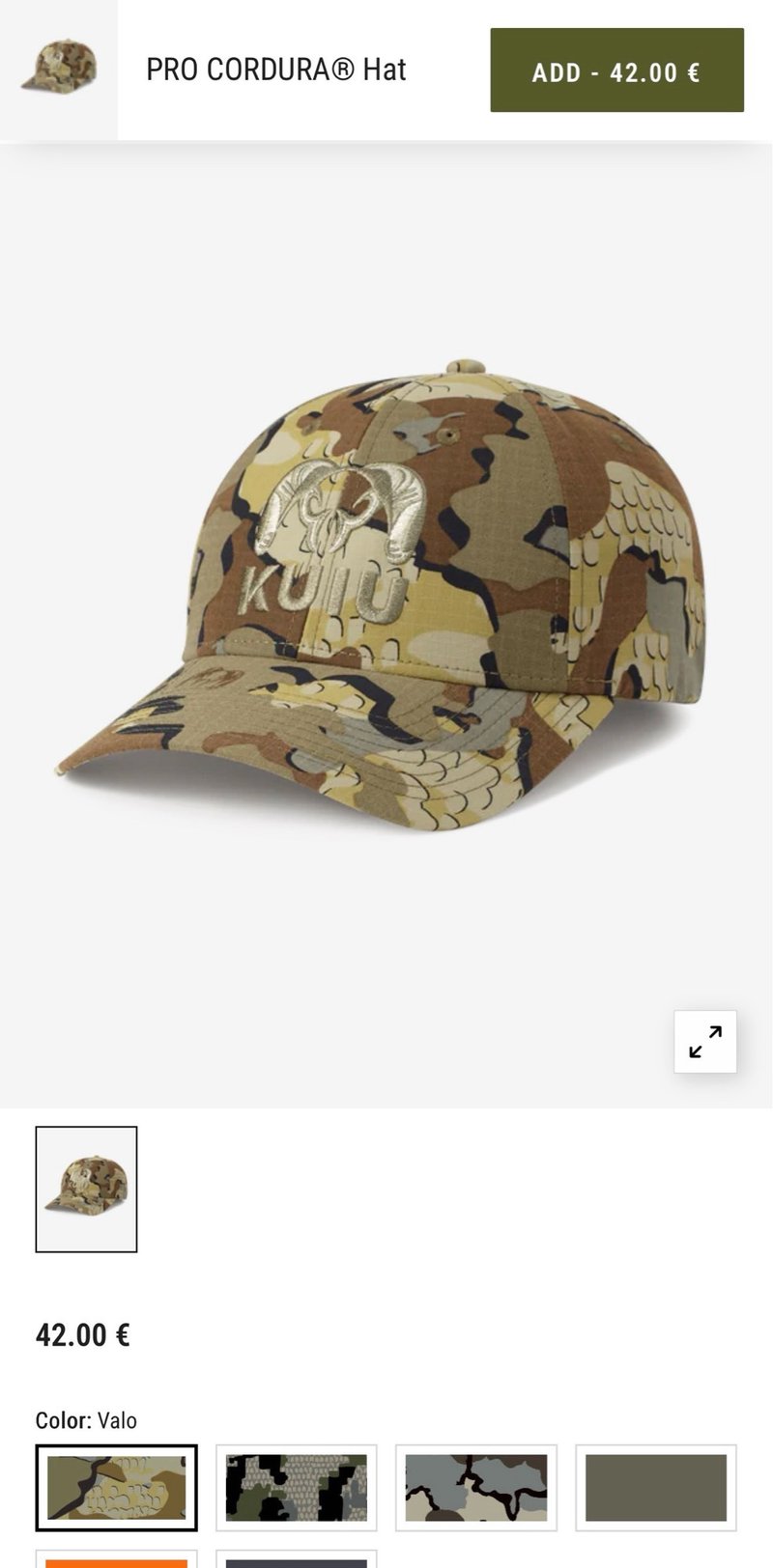 Gorra KUIU PRO CORDURA HAT Valo