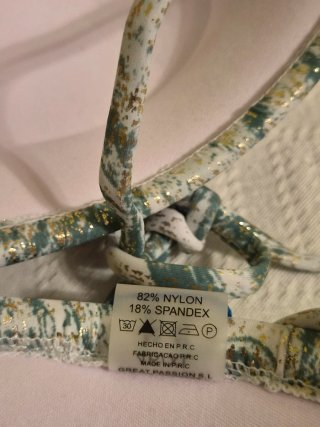 Bikini Water&Melon verde y dorado Talla XL/42