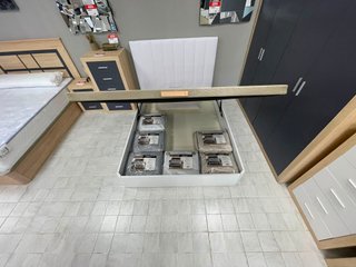 Canapé abatible tela y madera