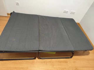 Sofá Cama Ikea Gris y Negro