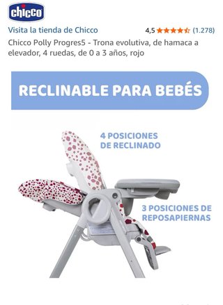 Trona Chicco Polly Progress 5 Roja