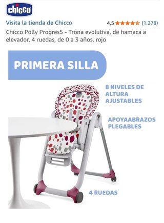 Trona Chicco Polly Progress 5 Roja