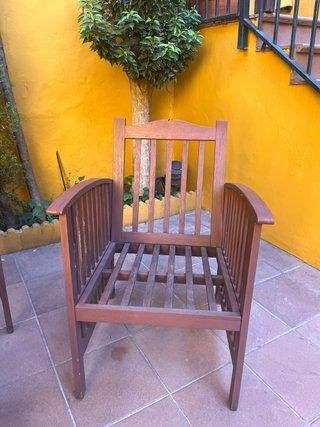 Conjunto Jardín Madera: Sofá + Mesa + sillones