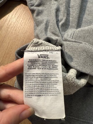 Sudadera gris y negra sin capucha - Vans Talla L