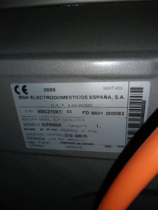 Estufa de gas Helius Superser
