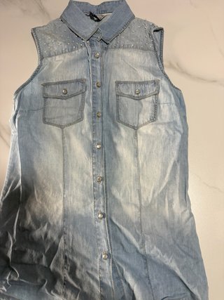 Camisa vaquera sin mangas mujer