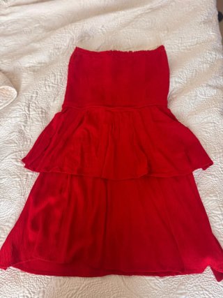 Vestido rojo strapless