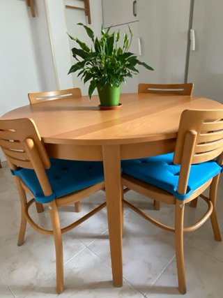 Mesa extensible madera y 6 sillas Ikea