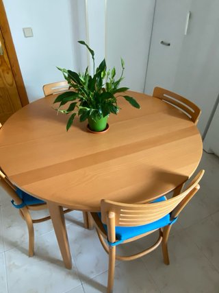 Mesa extensible madera y 6 sillas Ikea