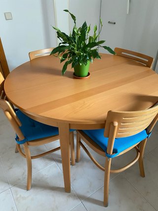 Mesa extensible madera y 6 sillas Ikea