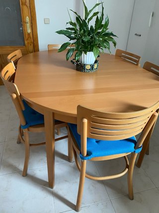 Mesa extensible madera y 6 sillas Ikea