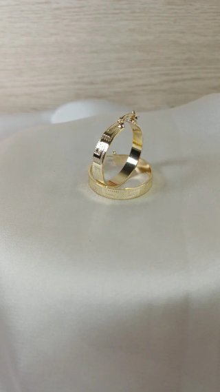 Pendientes Aro Chapado Oro 18k Diseño Griego