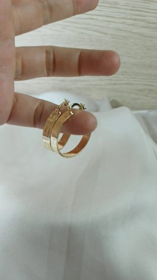 Pendientes Aro Chapado Oro 18k Diseño Griego