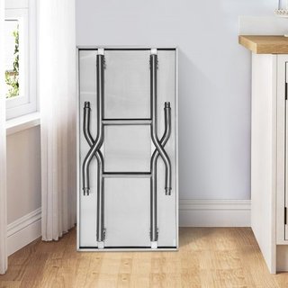 Tavolo da Preparazione Commerciale Pieghevole, Tavolo da Lavoro Commerciale 48 x 30 Pollici con Scaffalatura Inferiore, Tavolo Pieghevole in Acciaio Inox Resistente, per Cucina Domestica, Ristorante...