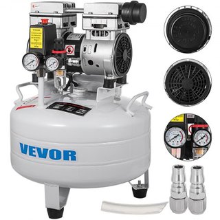 Compresor de Aire Vertical de 6.6 Galones Compresor de Aire Ultra Silencioso Sin Aceite Tanque de 30L Compresor de Aire Silencioso Compresor Sin Aceite de 850W Bajo Ruido