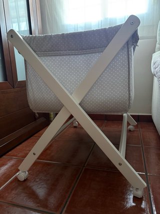 Minicuna blanco y gris