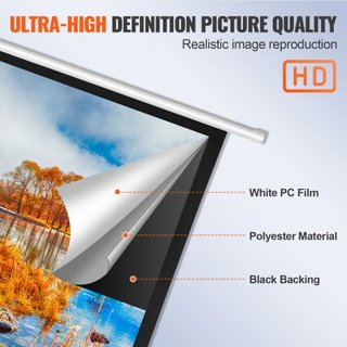 Pantalla de Proyector Motorizada, Pantalla de Proyector Eléctrica de 100 pulgadas 16:9 4K 1080 HD, Pantalla de Proyección Automática con Control Remoto, Pantalla de Película Montada en la Pared pa...